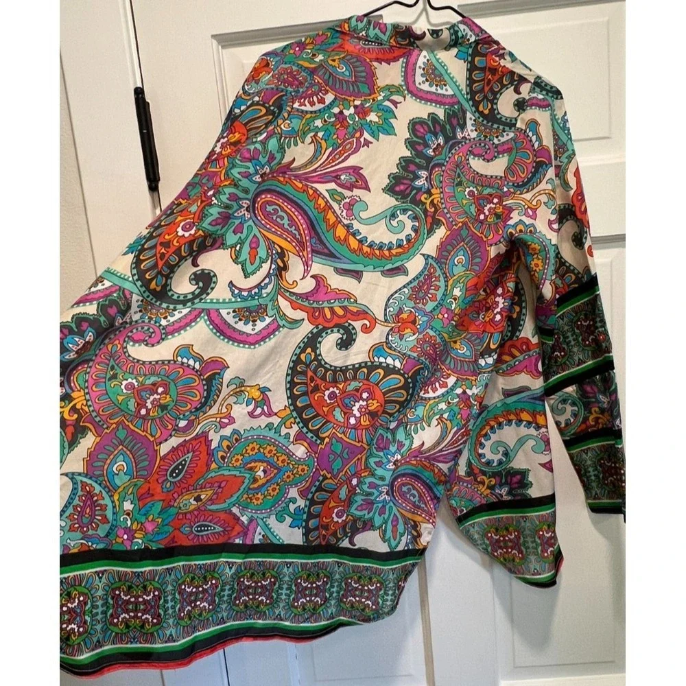 Johnny Was Delia Tunic Color‎ 100% Silk RN 1 49414 Style R25624-7 SZ Small BOHO